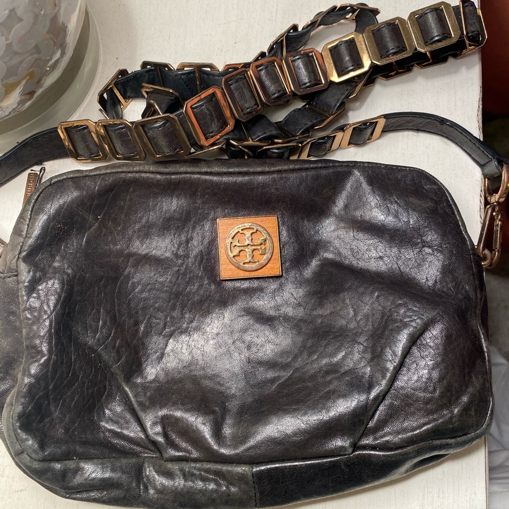 TORY BURCH black leather crossbody